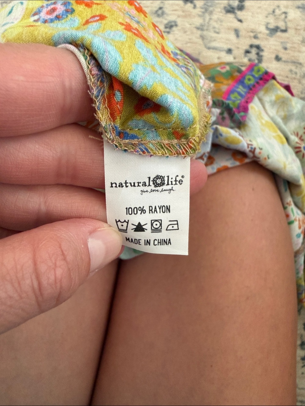 Natural Life Boho Floral Patchwork Women’s Sundress - Picture 5 of 5